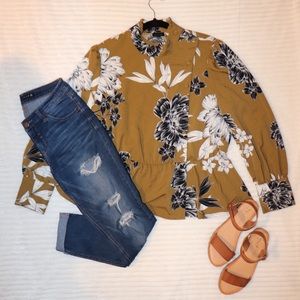 Target brand ruffle neck blouse